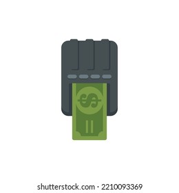 Bank teller cash icon. Flat illustration of Bank teller cash vector icon isolated on white background