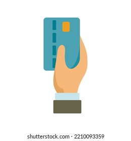 Bank teller credit card icon. Flat illustration of Bank teller credit card vector icon isolated on white background