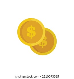 Bank teller dollar coins icon. Flat illustration of Bank teller dollar coins vector icon isolated on white background