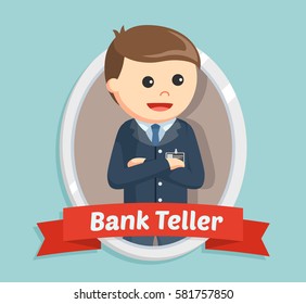 bank teller in emblem