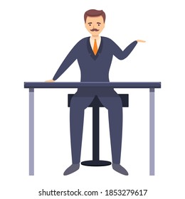 Bank teller icon. Cartoon of bank teller vector icon for web design isolated on white background