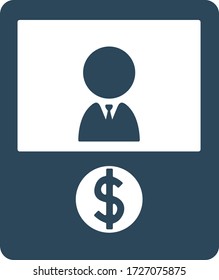 Bank teller icon. Bank cashier's desk sign. Flat icon design for finance concept.