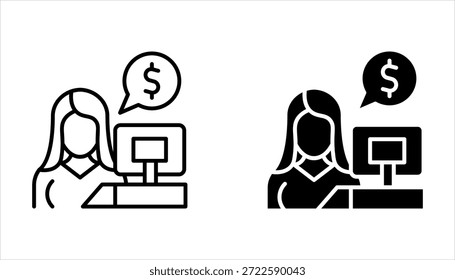 Bankschalter-Symbolsatz, einfaches Design einzeln auf weißem Hintergrund.