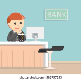 bank teller illustration design