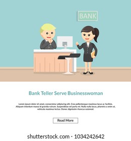 Bank Teller Serve Businessman Information