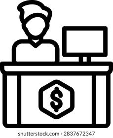 Bank Teller Vector Design Icon Style