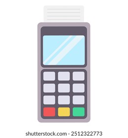 Bank terminal. Contactless payment. Vector illustration in flat style