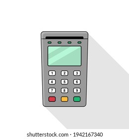 Bank terminal in flat style. Vector illustration on an isolated white background.