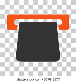 Bank Terminal icon. Vector illustration style is flat iconic bicolor symbol, orange and gray colors, transparent background. Designed for web and software interfaces.