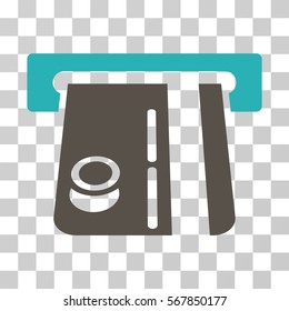 Bank Terminal icon. Vector illustration style is flat iconic bicolor symbol, grey and cyan colors, transparent background. Designed for web and software interfaces.