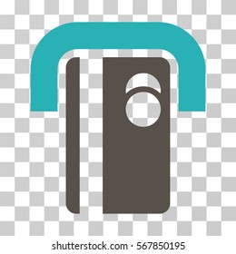 Bank Terminal icon. Vector illustration style is flat iconic bicolor symbol, grey and cyan colors, transparent background. Designed for web and software interfaces.