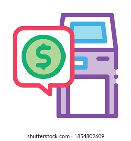 bank terminal icon vector. bank terminal sign. color symbol illustration