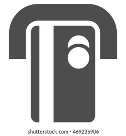 Bank Terminal icon. Vector style is flat iconic symbol with rounded angles, gray color, white background.