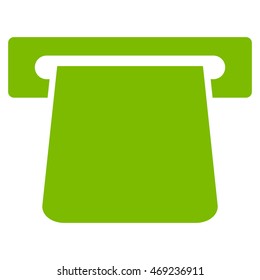 Bank Terminal icon. Vector style is flat iconic symbol with rounded angles, eco green color, white background.
