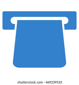 Bank Terminal icon. Vector style is flat iconic symbol with rounded angles, cobalt color, white background.