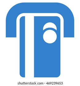 Bank Terminal icon. Vector style is flat iconic symbol with rounded angles, cobalt color, white background.