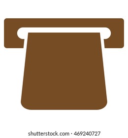 Bank Terminal icon. Vector style is flat iconic symbol with rounded angles, brown color, white background.