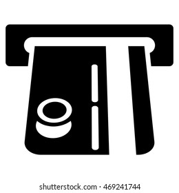 Bank Terminal icon. Vector style is flat iconic symbol with rounded angles, black color, white background.