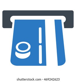 Bank Terminal icon. Vector style is bicolor flat iconic symbol with rounded angles, smooth blue colors, white background.