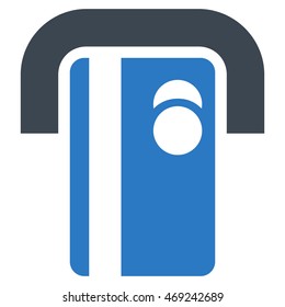 Bank Terminal icon. Vector style is bicolor flat iconic symbol with rounded angles, smooth blue colors, white background.