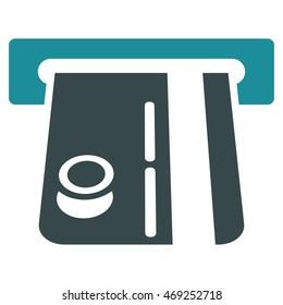 Bank Terminal icon. Vector style is bicolor flat iconic symbol with rounded angles, soft blue colors, white background.