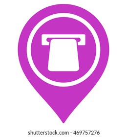 Bank Terminal Pointer icon. Vector style is flat iconic symbol with rounded angles, violet color, white background.