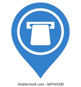 Bank Terminal Pointer icon. Vector style is flat iconic symbol with rounded angles, cobalt color, white background.