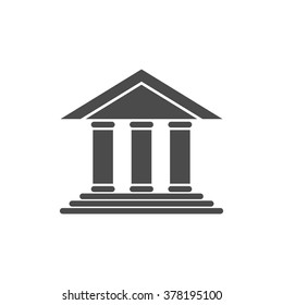 Bank, theater, museum entrance. Vector icon grey