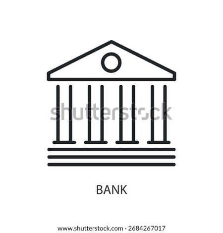 Bank thin line vector icons.