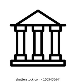 bank thin line vetor icon