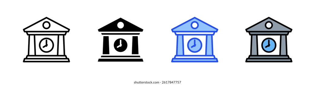 Bank Time Icon Collection With Multiple Styles