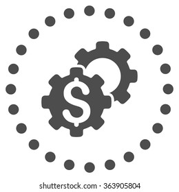 Bank Tools vector icon. Style is flat circled symbol, gray color, rounded angles, white background.