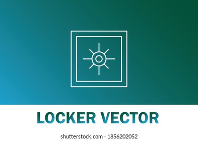 Bank tools vector of locker icon. Isolated gradient background. For Designer.