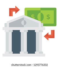 Bank transaction flat icon design 