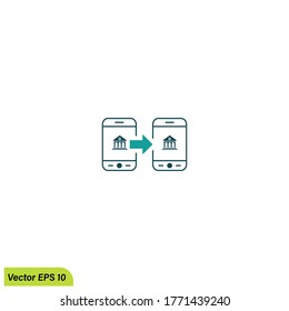 bank to bank transfer icon illustration vector eps 10 logo template