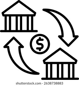 Bank Transfer Icon Line Vector Illustration