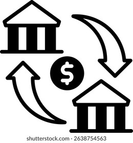Bank Transfer Icon Mixed Vector Illustration