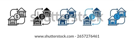 Bank Transfer icon set multiple style collection