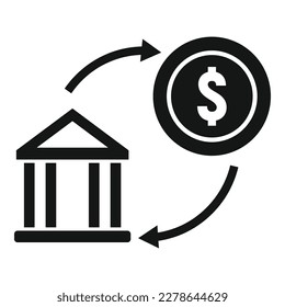 Bank Transfer Symbol einfache Vektorgrafik. Geld senden. Zahlungsüberweisung