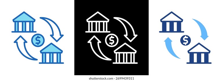 Transferencia bancaria Icon triplestyle Ilustración vectorial
