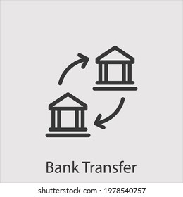 bank transfer icon vector icon.Editable stroke.linear style sign for use web design and mobile apps,logo.Symbol illustration.Pixel vector graphics - Vector