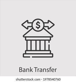 bank transfer icon vector icon.Editable stroke.linear style sign for use web design and mobile apps,logo.Symbol illustration.Pixel vector graphics - Vector