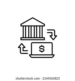 Bank Transfer Icon In Vector. Logotype