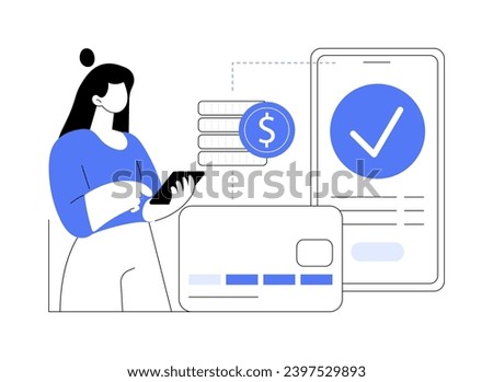 Bank transfer isolated cartoon vector illustrations. Girl gets the money on her bank account, holding card and phone, remote work payment, freelancers payroll, digital nomad vector cartoon.