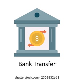 Bank Transfer vector Flat Icon Design illustration. Finance Symbol on White background EPS 10 File