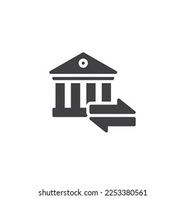 Bank transfer vector icon. filled flat sign for mobile concept and web design. Banking transactions glyph icon. Symbol, logo illustration. Vector graphics