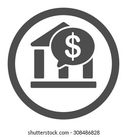 Bank Transfer vector icon. This flat rounded symbol uses gray color and isolated on a white background.