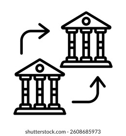 Bank Transfer Vector Line Icon Design