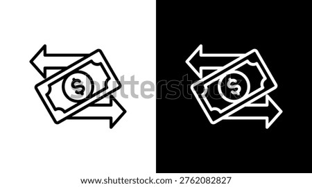 Bank Transfer White Icon Set Design