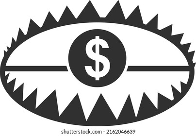 Ilustración vectorial de trampa bancaria. Ilustración plana de diseño icónico de trampa de banco, aislado en un fondo blanco.